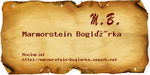 Marmorstein Boglárka névjegykártya